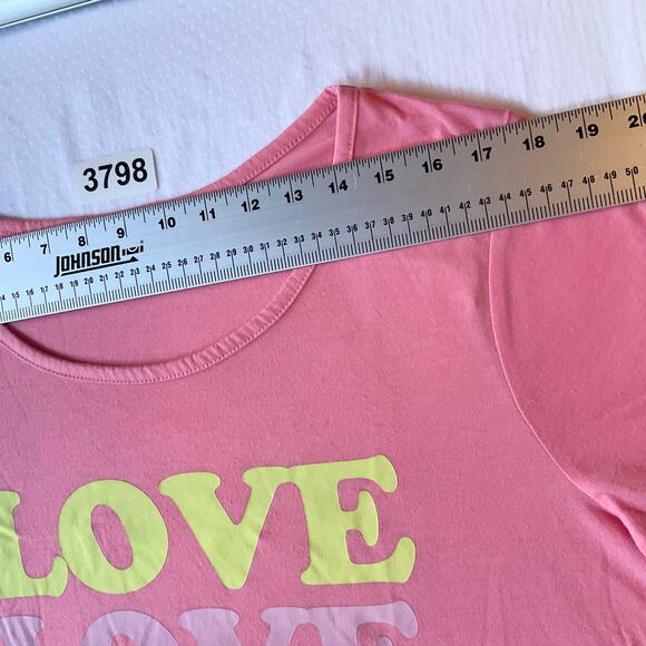 Bobbie Brooks Women Sleepwear Top size 1X Short Sleeve Stretchy Love Peach Pink - Picture 2 of 9